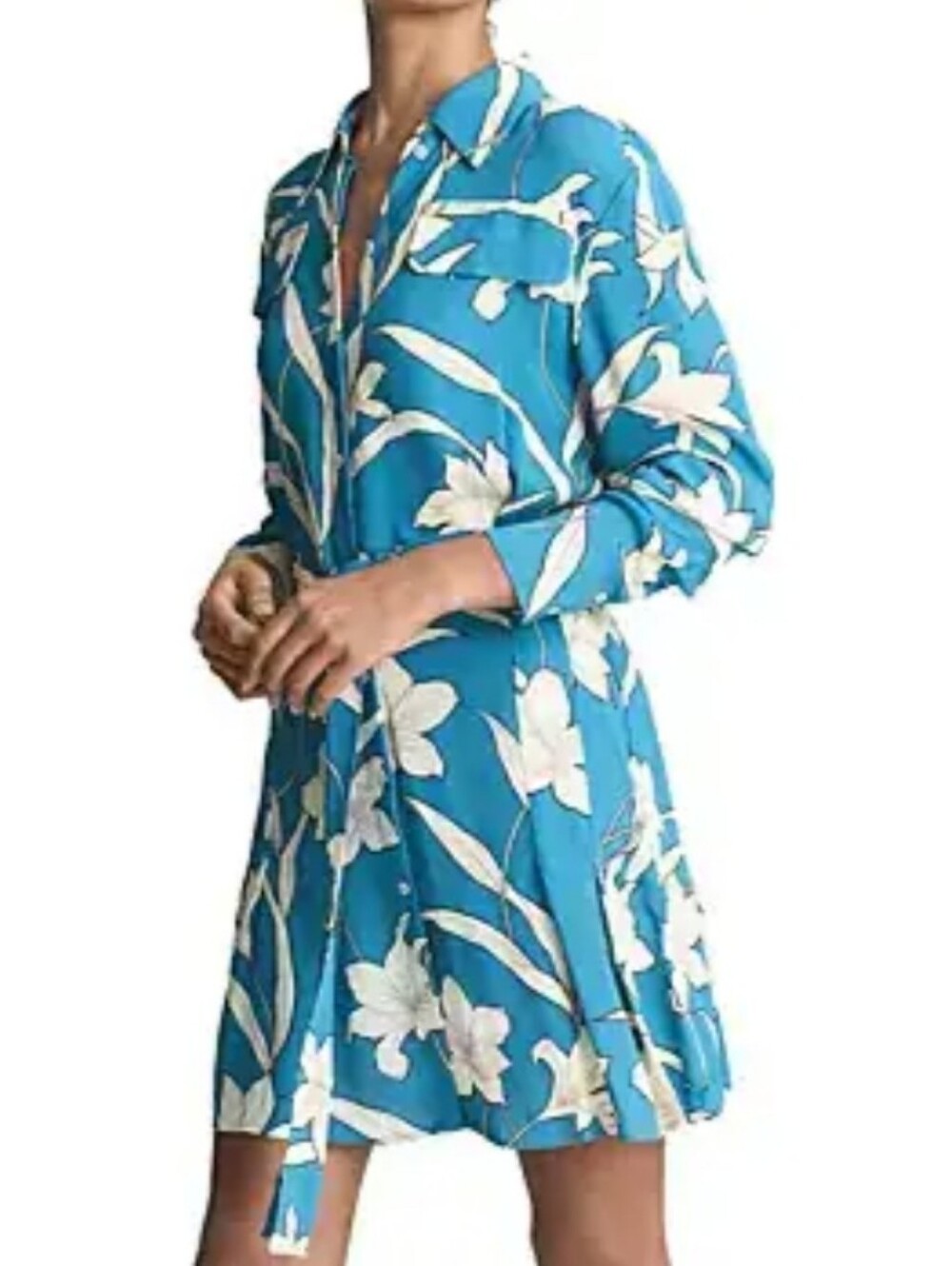 Reiss Tilda Floral Button Down Shirt Dress